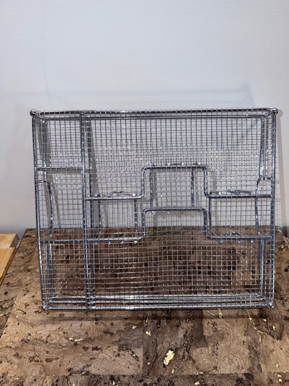 Countertop Make Up Chrome Wire Mesh Storage Basket - Silver Organizational Bin